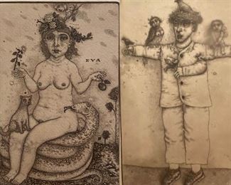 Pair Of Oleksiy Fedorenko Etchings