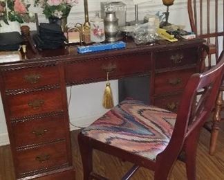 Mahogany desk and chair