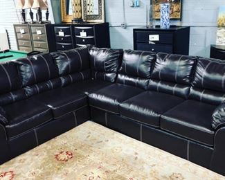 Large leather sectional Orlando Estate Auction