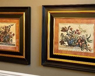 Pair of Floral Art with beautiful Frames, buy one or both.