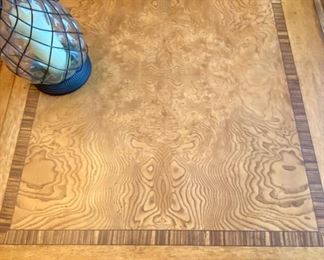 View of Burlwood Finish on Dining Table