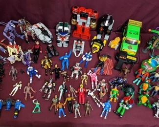 Assorted Toys, Figures, and Vehicles
