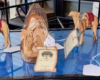 Olive wood carved ornaments from Bethlehem.