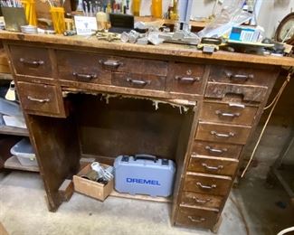 Watchmakers desk with multiple locking drawers 
