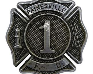 Lot 002
Vintage Painesville Ohio (Numbered) Fireman’s Hat Badge

