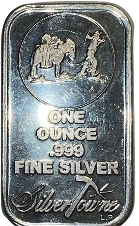 Lot 010
Silver Towne - One Ounce .999 Silver Bar
