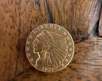 1925 GOLD 2 1/2 Dollar Indian Head Coin