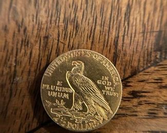 1915 GOLD 2 1/2 Dollar Indian Head Coin