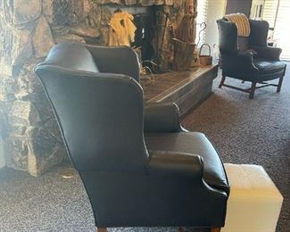 Blue Leather Wingback Chair(s) by PEARSONS