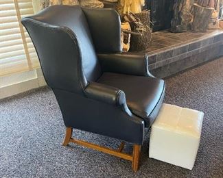 Blue Leather Wingback Chair(s) by PEARSONS