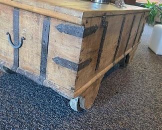 Refurbished Antique Wood Cart - Coffee Table