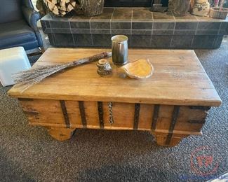 Refurbished Antique Wood Cart - Coffee Table