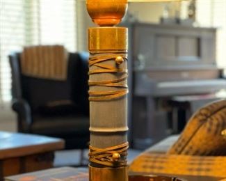 Vintage Brass Wrapped Table Lamp