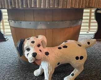 Wine Barrel Based Coffee Table with Spiral Wine Cork Top