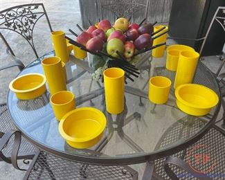 Vintage DANSK Yellow Plastic Dishes by Gunnar Cyren