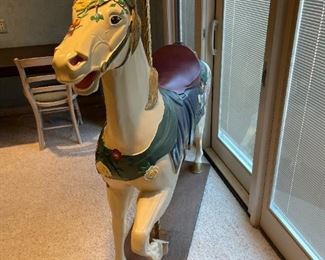 Hand Painted Replica Carousel Horse on Platform