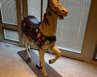 Hand Painted Replica Carousel Horse on Platform