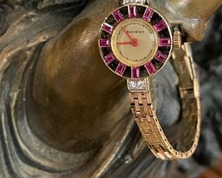 BUCHERER 18K GOLD and RUBY Ladies Watch - Comes with Current Appraisal