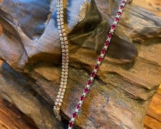 GOLD and RUBY Line Bracelets - Comes with Current Appraisal