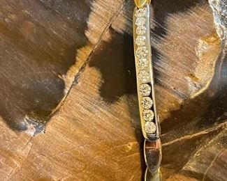 Tri-Tone GOLD & DIAMOND Hinged Bracelet - Comes with Current Appraisal