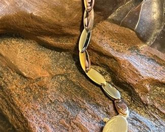 Tri-Tone GOLD & DIAMOND Hinged Bracelet - Comes with Current Appraisal