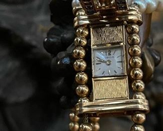 GUBELIN 18K GOLD Ladies Watch with DIAMONDS, SAPPHIRES and PEARLS - Comes with Current Appraisal