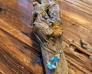 Vermeil Gemstone Pendant and 14K Gold over Sterling Chain - Comes with Current Appraisal