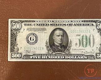1934 $500 Federal Reserve Note