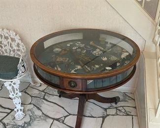 Vintage Baker Furniture Round Shadow Box Table