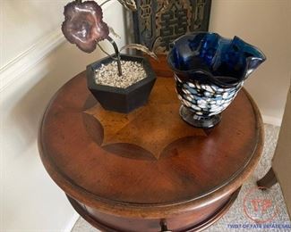 PULASKI Round Side Table with Inlay