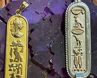 18K GOLD Cartouche Pendant(s)