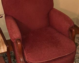 Red upholstery vintage chair