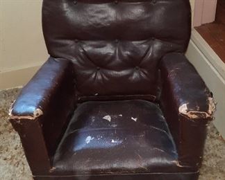 Vintage leather childs chair