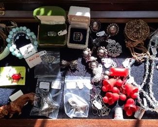 Sterling silver jewelry and lots of vintage costume jewelry (not shown)