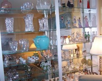 SHELVES OF GLASS & OTHER COLLECTIBLES