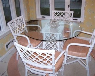 GLASS-TOP DINETTE TABLE & CHAIRS