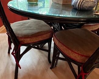 Rattan Breakfast Table and Chairs