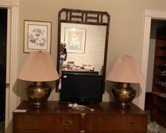 Campaign style dresser, Pan-Asian mirror
