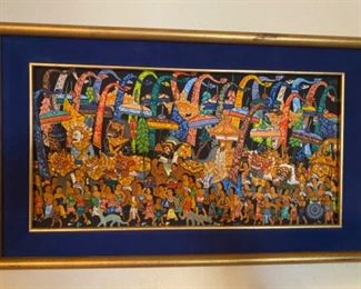 Hand-painted, signed folk art from India 