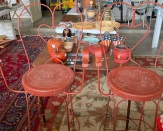 Coors beer wrought iron chairs