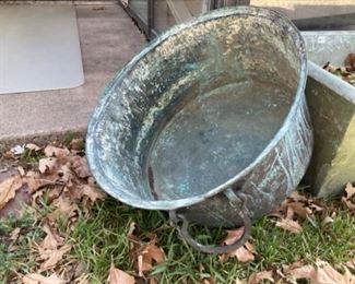 Hand-crafted antique copper tub