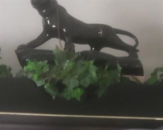 LARGE VINTAGE 50'S CERAMIC BLACK PANTHER. 2 OF THESE