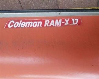 COLEMAN RAM X 17 CANOE. ONLY 2 SEATS, 2 SETS OF PADDLES 