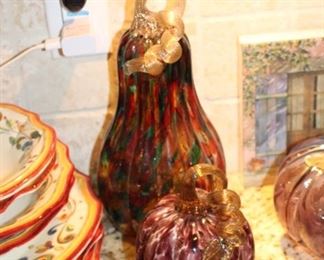 Handblown glass pumpkins