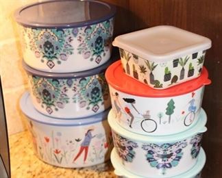 All type of tupperware and containers - some very decorative and ornate