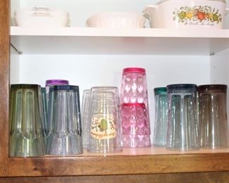 Plenty of melamine plates, bowls, glasses and platters - plus Tommy bahama tervis - many are from Pottery barn, Pier 1 etc.