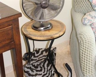 Side table and fan