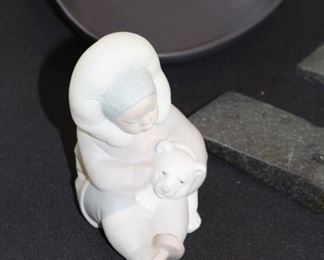 Lladro Eskimo girl with polar bear
