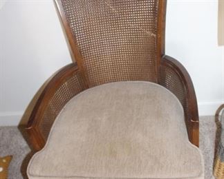 Vintage Cane back chair with brass wheels - we have 4 of them!