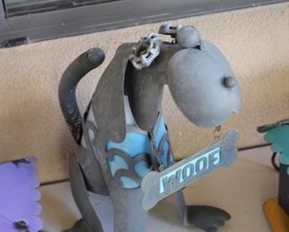Patio metal yard art - a doggie